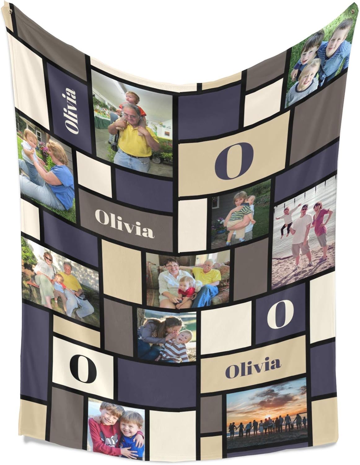 PopArts Photo Blankets Using My Own Photos Personalized Blankets with Photo & Text. Custom Collages Fleece Blanket with Photos Names for Family,Friends As Souvenirs & Gifts,10Photos,40X50INCH