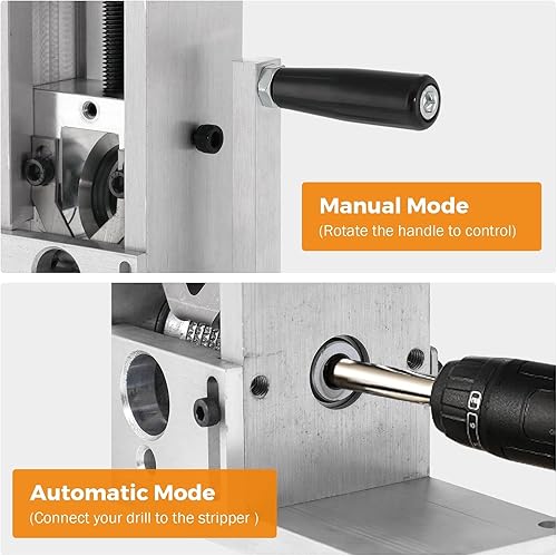 Miniatura 4 de BEAMNOVA Máquina de pelado de alambre mejorada, mini máquina de pelado de residuos de cables de chatarra con manivela para pelar alambre de cobre