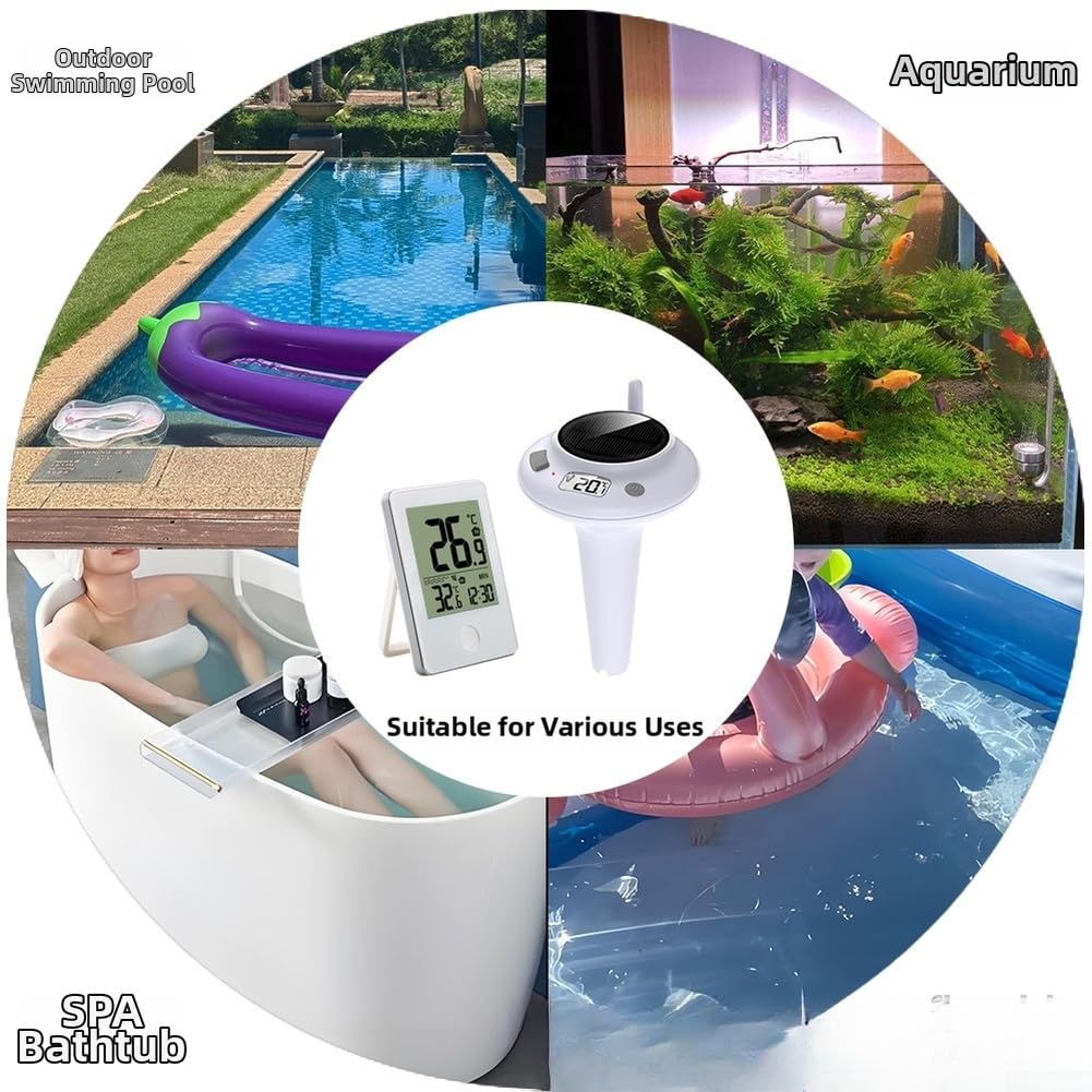 Termometro da piscina wireless a energia solare IPX8 impermeabile