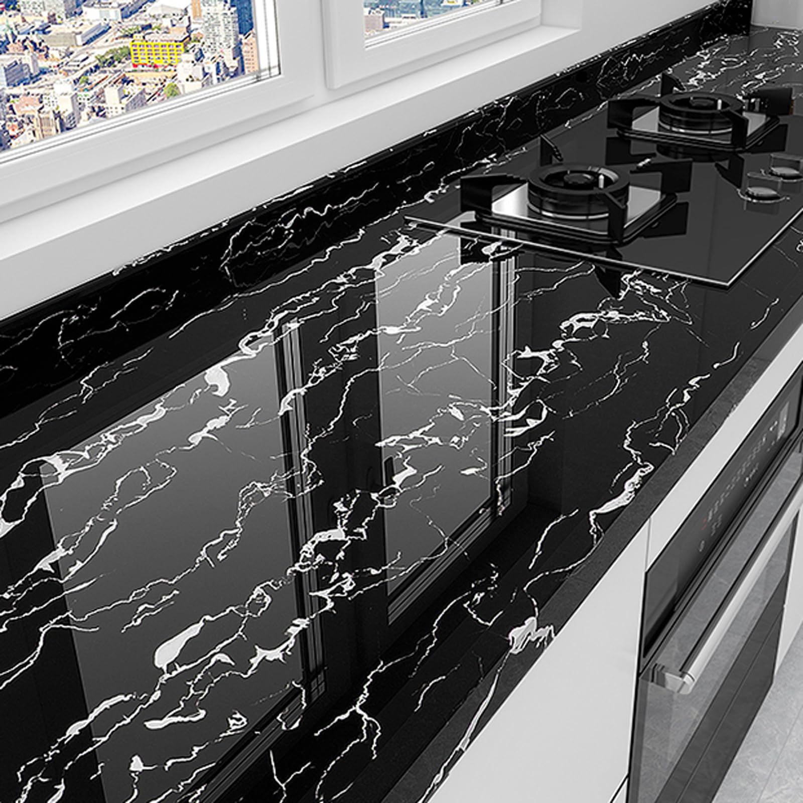 Foelanne Style J Back Self Adhesive Wallpaper, Pvc Marble Self Adhesive Contact Paper Roll Multiple Sizes(,60Cm*5M)
