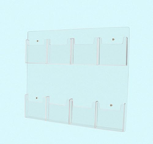 Miniatura 6 de Marketing Holders Soporte colgante para folletos de 4 pulgadas y folletos de amenidad, acrílico transparente, organizador de 8 bolsillos con