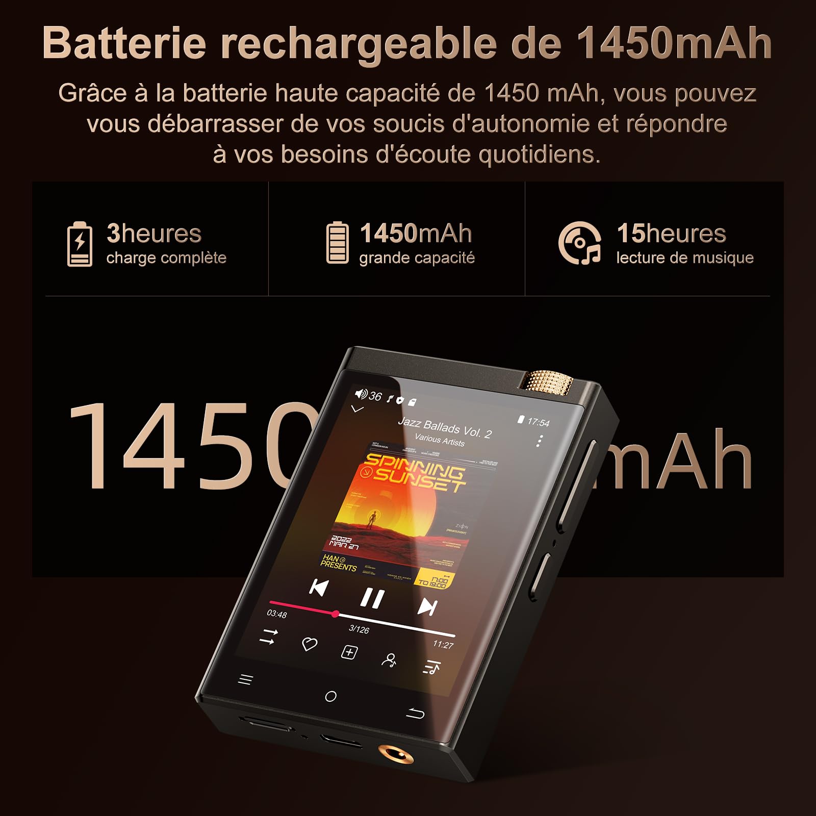HiFi MP3 Player with Bluetooth and WiFi, Oilsky 80GB High Fidelity