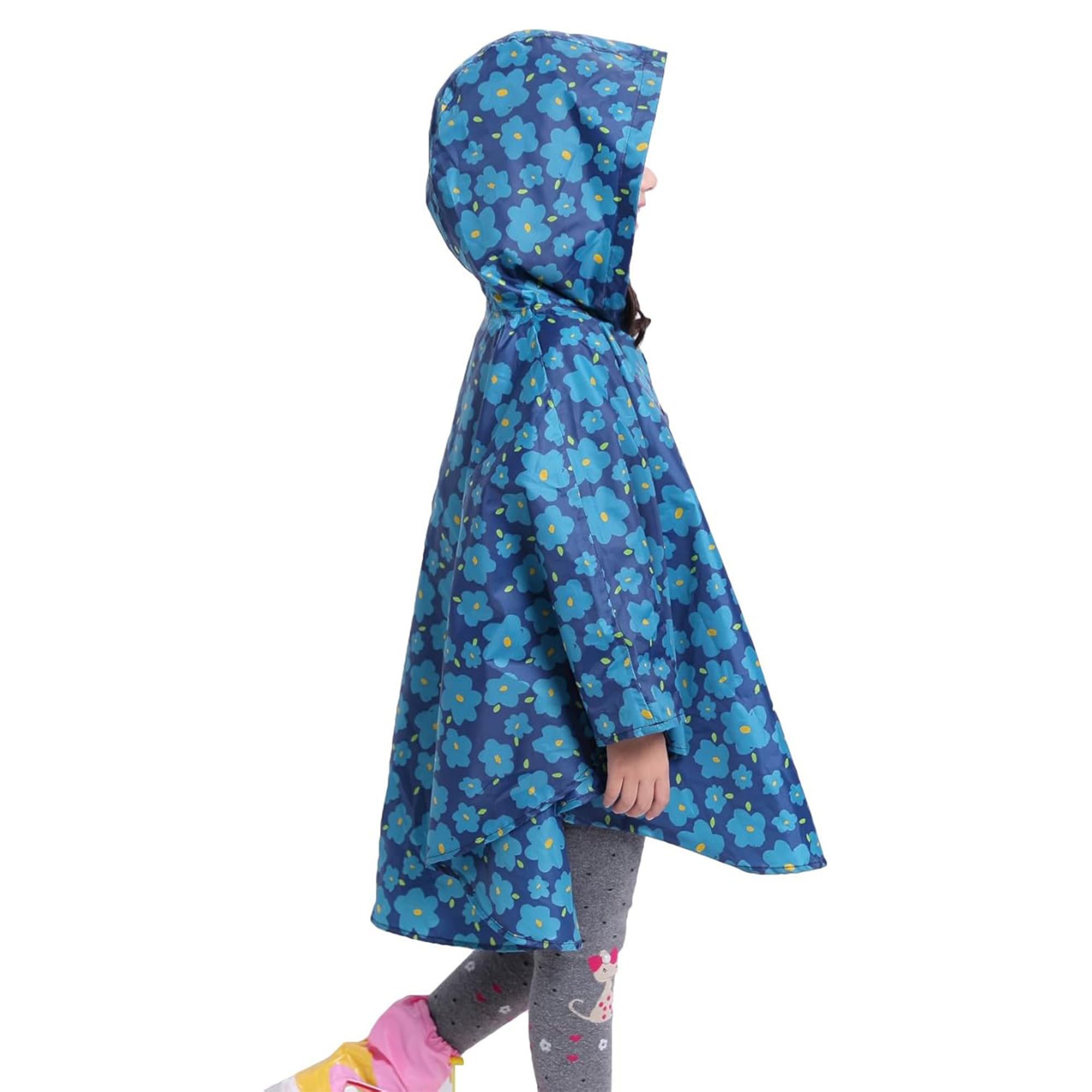 Poncho de Niña, Chubasquero Niño,Impermeables para Hombres y Mujeres para Niños, Impermeable Capa con Capucha Talla S hasta XL Niños 1 hasta 12 años