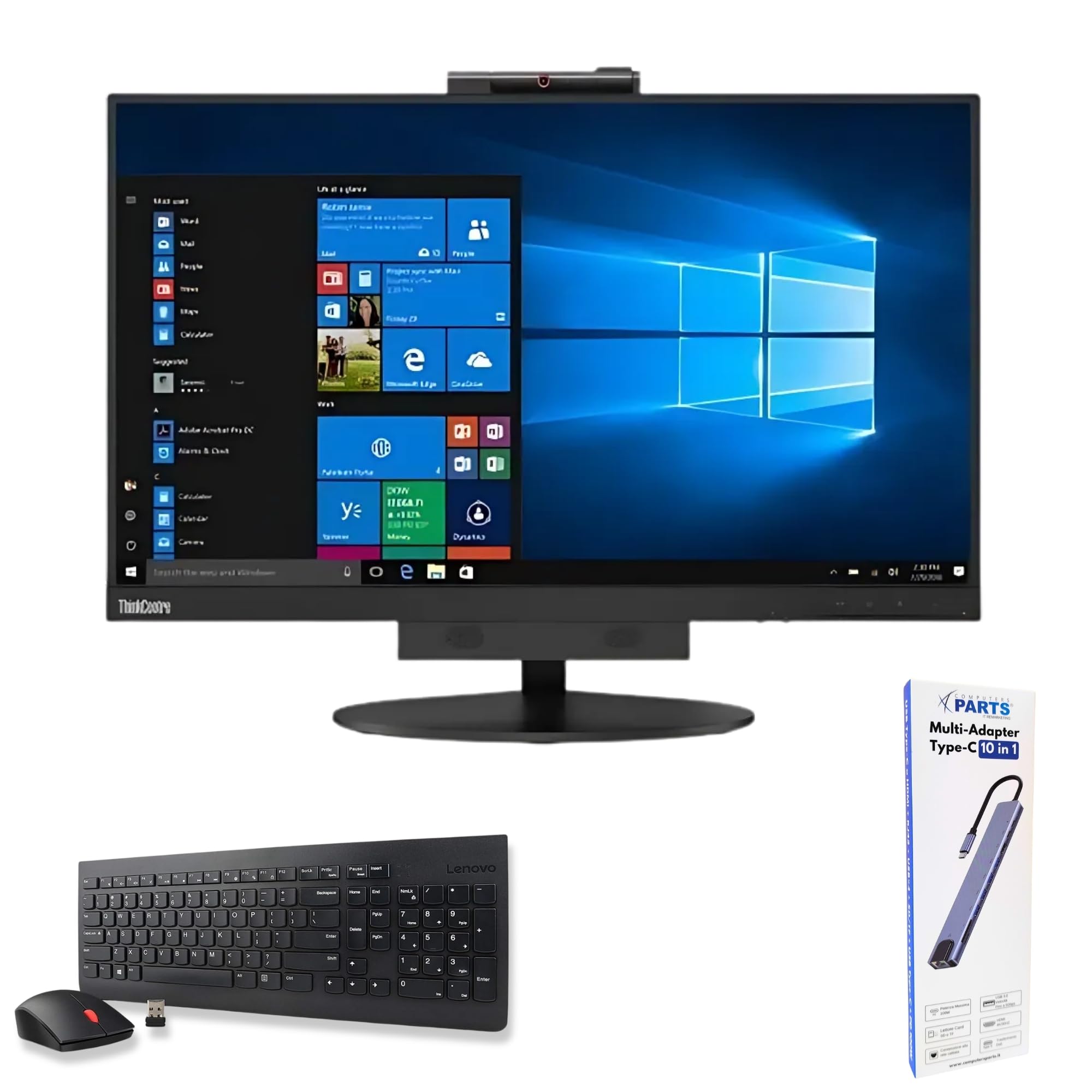 Lenovo All in One ThinkCentre TIO24 24 Pulgadas Full HD | Intel Core i7 | 16 GB | 512GB SSD | DOKING Station 10 en 1 Webcam Win 11 Pro 36 Meses de garantía (reacondicionado con (Kit de Teclado y