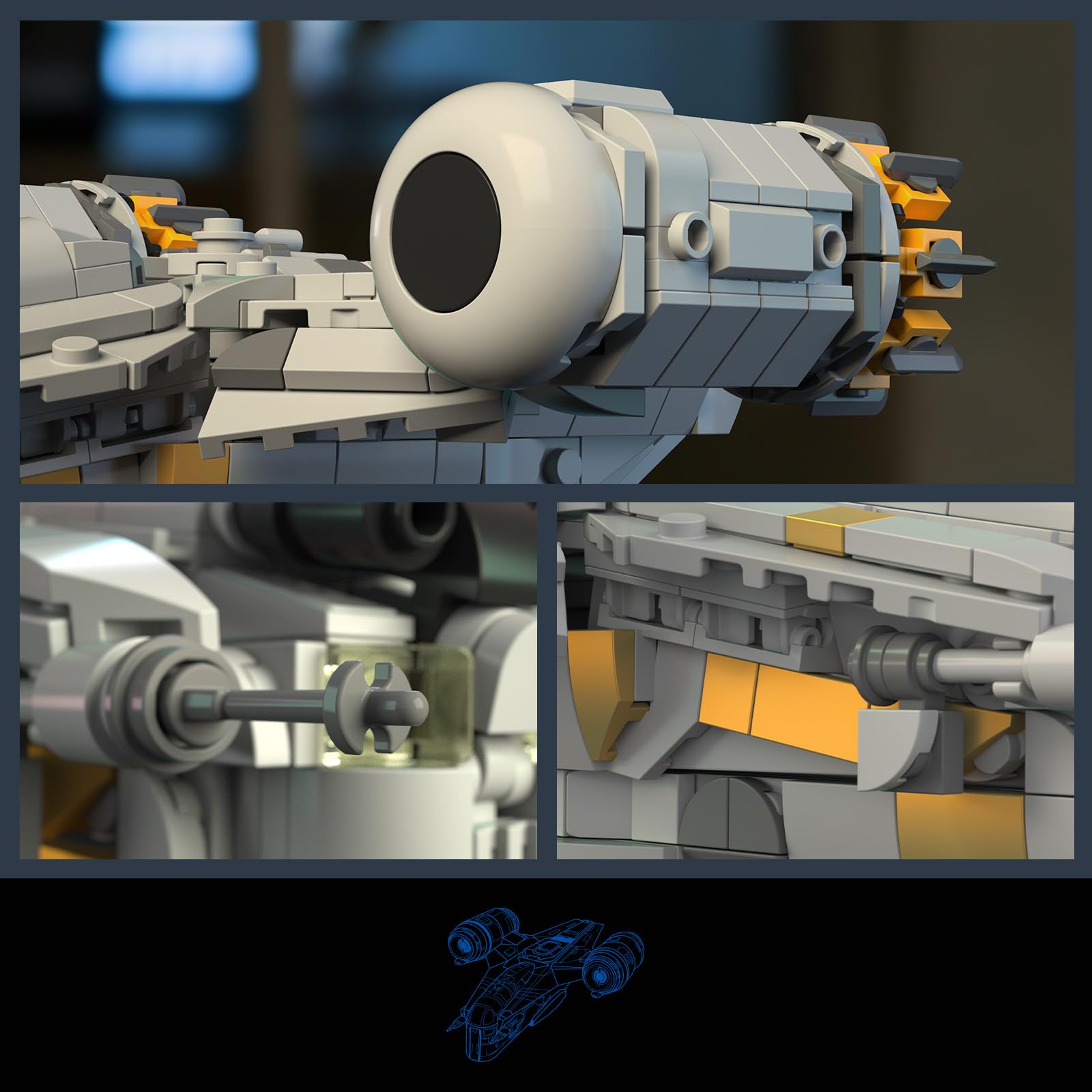 Givenni Star Ship - Set di blocchi da costruzione per adulti, serie Ultimate Collectors Star Ship Model Kit (777 pezzi)