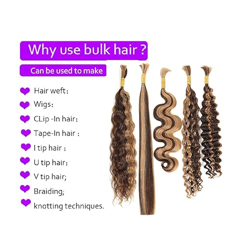 Miniatura 7 de Cabello humano a granel para trenzar, 20 pulgadas (7.05 oz (1 paquete-4 paquetes) cabello humano virgen trenzado para micro trenzas, sin trama,