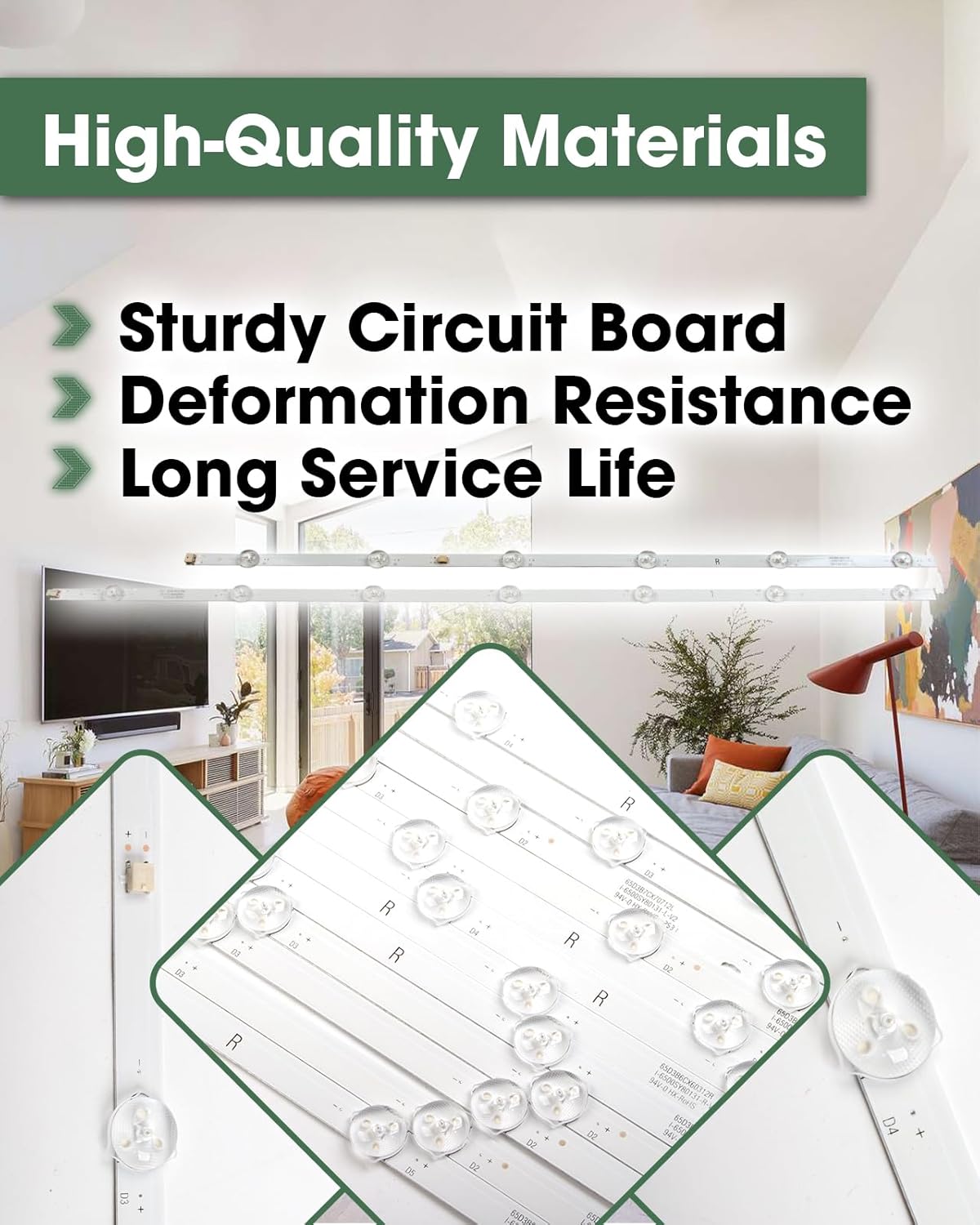 12Pcs LED Backlight Strips 65inch TV Fit for XBR-65X800G KD-65X75CH KD-65X750H KD-65X8000G KD-65X7500H KD-65XG8096 Replace I-6500SY80131-R-V2 I-6500SY80131-L-V2