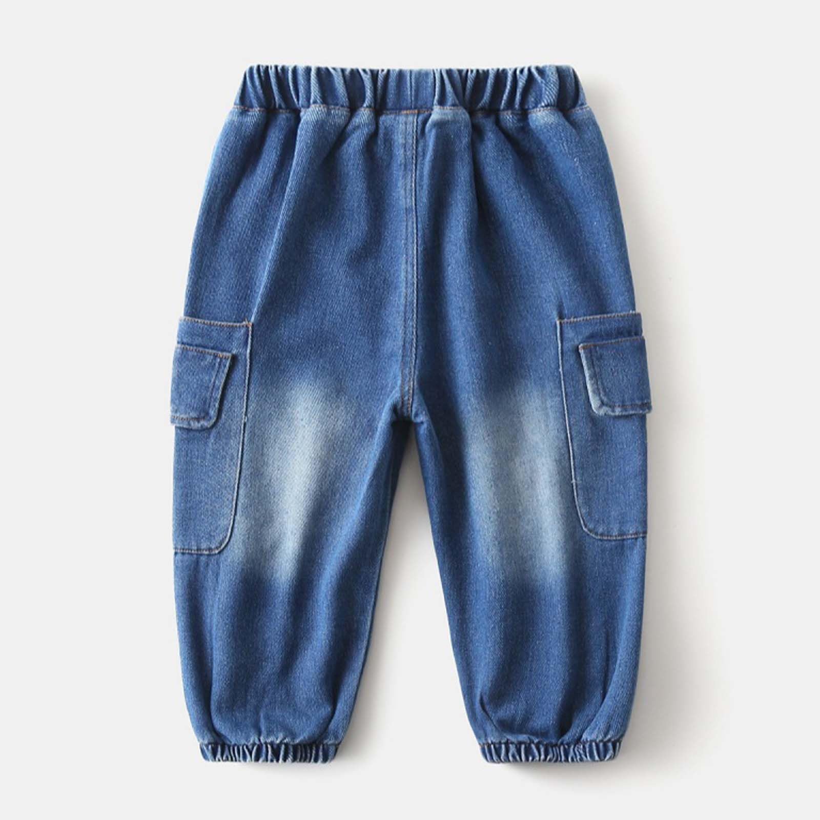 Genérico Pantalones Baggy Niño Pantalones Vaqueros Desgastados con Bolsillos para Niños Pequeños - Ropa Cómoda y Casual para el Colegio y Uso Diario