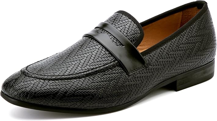 Meijiana Mens Velvet Loafers - Fashion Casual Low-Heel Dress Shoes for Men with Rubber Sole & Metal Buckle - Perfect Business & Formal Attire, Stylish Mens Shoes