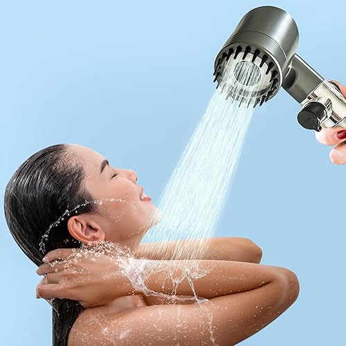 Miniatura 5 de Cabezal de ducha filtrado de alta presión con diseño de mano, filtro de agua iónico para piel seca y pérdida de cabello, cabezal de ducha