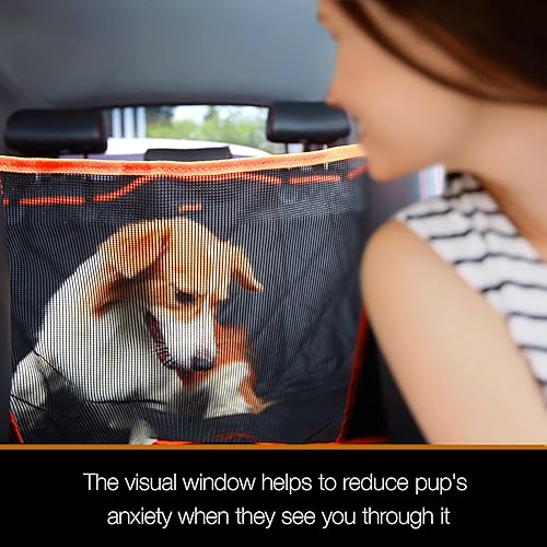 Miniatura 2 de iBuddy Funda de asiento de perro para camiones con ventana de malla, hamaca 100% impermeable para asiento trasero de camión, lavable a máquina,