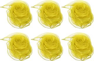 PATIKIL Pañuelos de Danza, 6 Unidades de Pañuelos Cuadrados de Malabarismo de 24 por 24 Pulgadas para Jugar, Hacer Magia, Actividad Musical, Vestirse, Color Amarillo