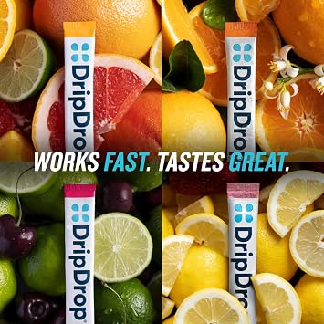 DripDrop Hydration Sugar Free Electrolyte Packets, Variety Pack, 32 Count
