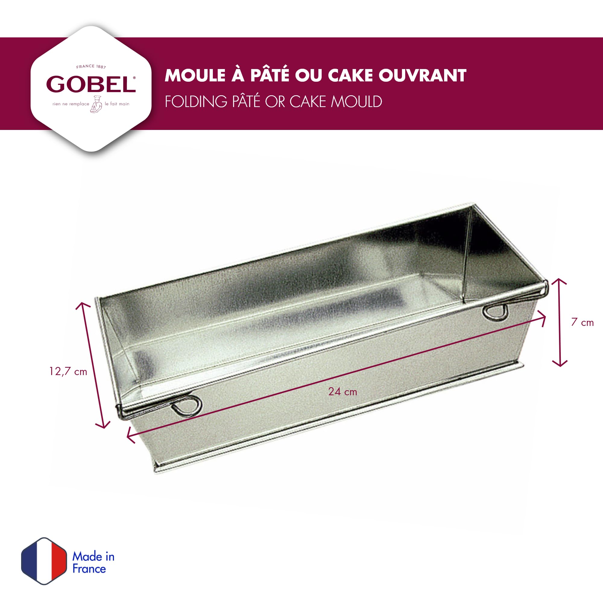 Gobel 120010 Pâte ou Cake Ouvrant Fer Blanc