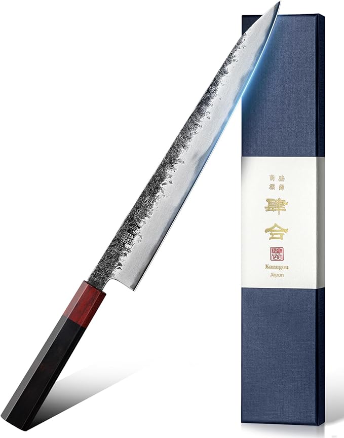kanngou Sushi Knife 27cm Japanese Carving Knife, AUS-8 Steel Sujihiki