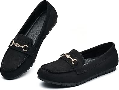 Women's Wide Loafers Shoes - Cute Dressy Slip-Ons for Work and Casual