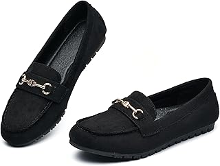 Women's Wide Loafers Shoes Cute Dressy Shoes Ladies Comfort Slip Ons Work Shoes