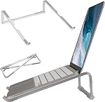 Support pour ordinateur portable en aluminium ergonomique pour bureau, Riser d'ordinateur ventilé pour le refroidissement, Compatible avec MacBook Pro Air, Dell, HP, 10-17 Inch Cahiers de notes pour le travail à domicile et au bureau