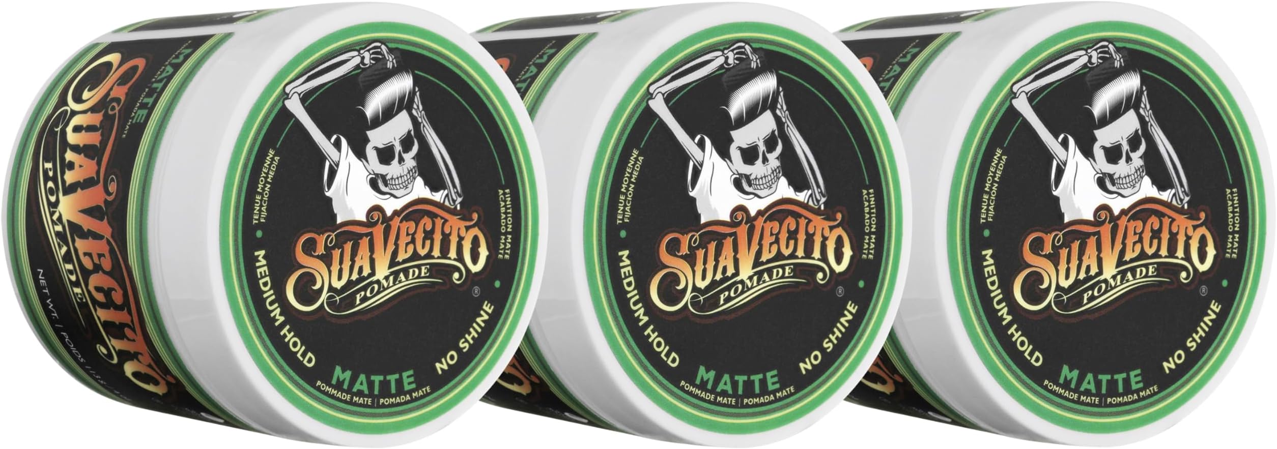 Pomade Matte (Shine-Free) Formula 4 oz, 3 Pack - Medium Hold Hair Pomade For Men - Low Shine Matte Hair Paste For Natural Texture Hairstyles
