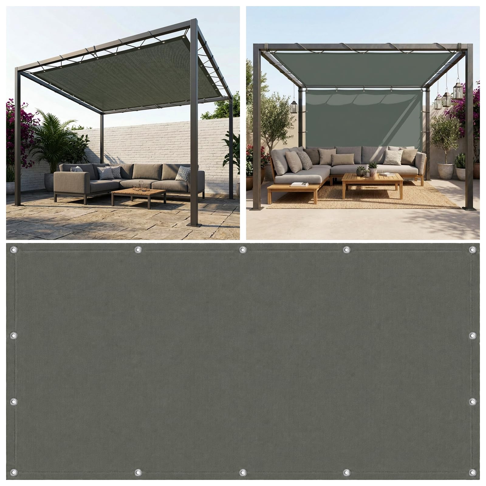 MissYolo Rectangle Sun Shade Sail Waterproof 2.6x4M - Outdoor Sun Shade Canopy with 95% UV Protection for Backyard, Pool, Patio & Garden Activities and Family Use-Dark Grey