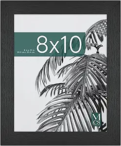 MCS Studio Gallery 8x10 Picture Frame Black Woodgrain, Vertical & Horizontal Wall Hanging & Easel for Tapletop Display, Rectangle Photo Frame for Photos, Posters & Art Prints (1-Pack)