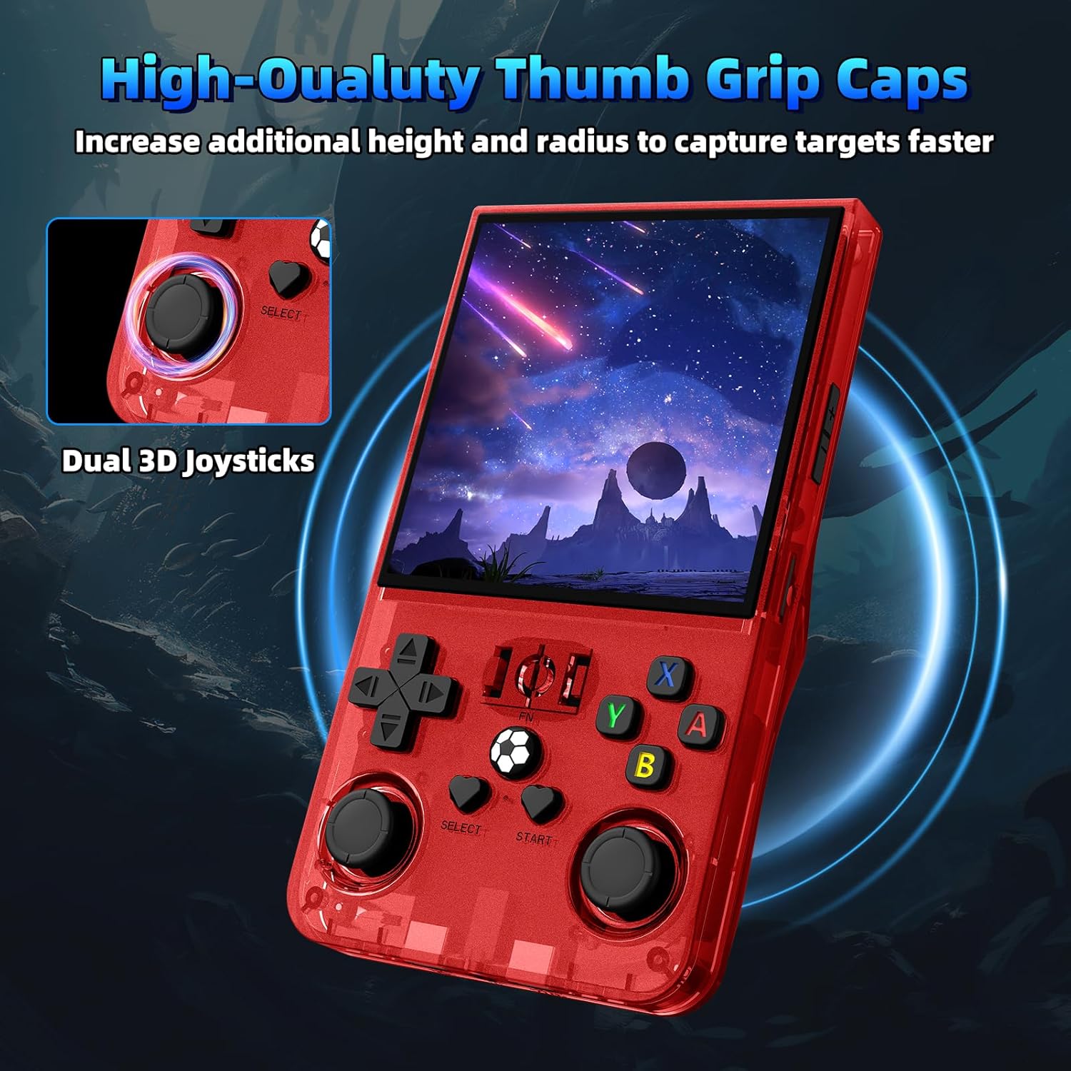 R36MAX Retro Handheld Games Console, Retro Game Console with 4.0 inch IPS HD Screen, Video Game Consoles with 64GB Memory, Portable Gaming Player for Travel, Gift for Teen or Partner, Red