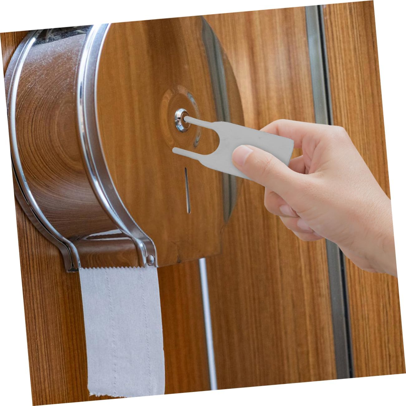 Luxshiny 2pcs Commercial Toilet Paper Dispenser Keys Paper Towel Stand Replacement Key Lock for Restroom