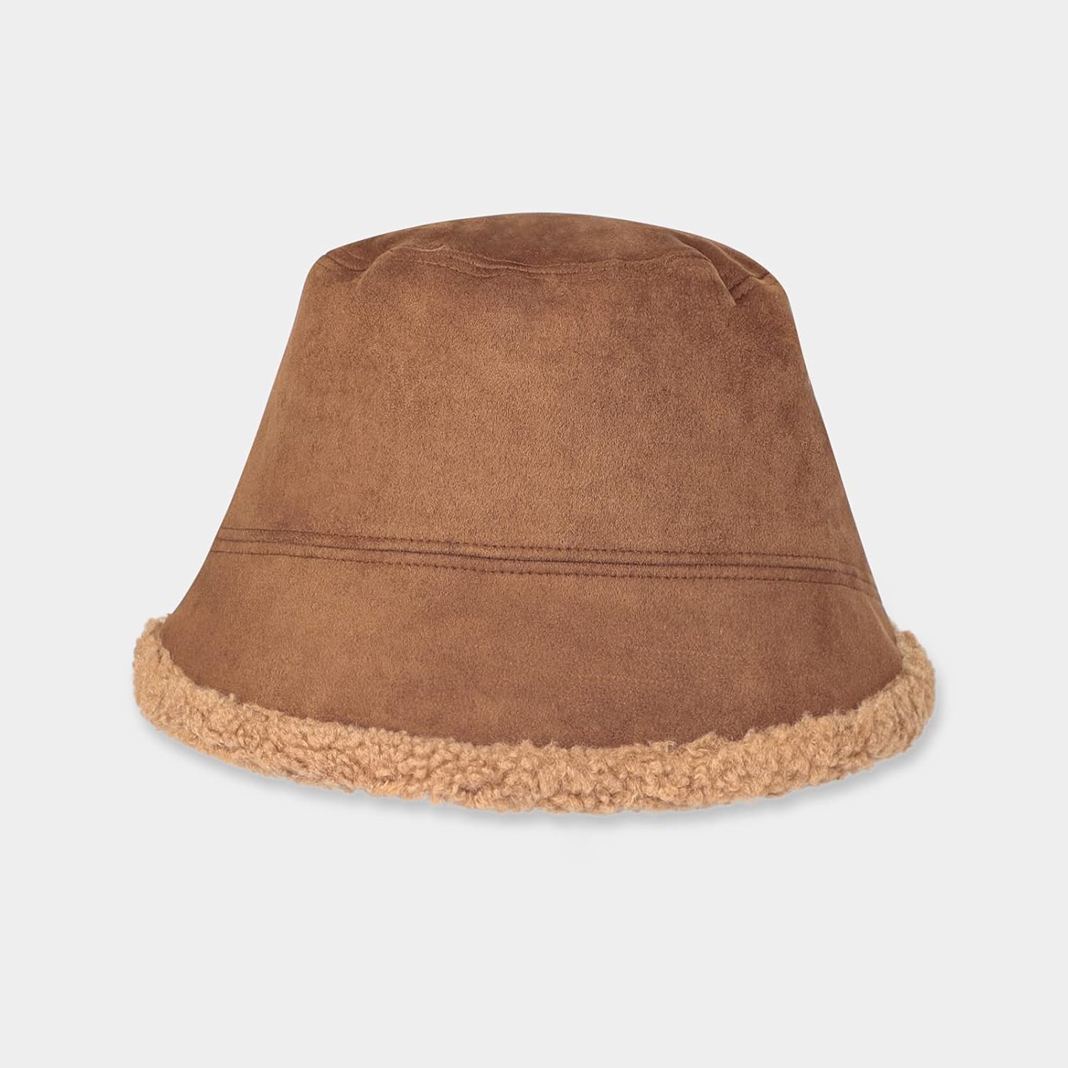 Women Winter Suede Bucket Hat Double-Side-Wear Reversible Fisherman Hat Faux Fur Teddy Style Warm Hat Lambskin Outdoor Cap - Image 4