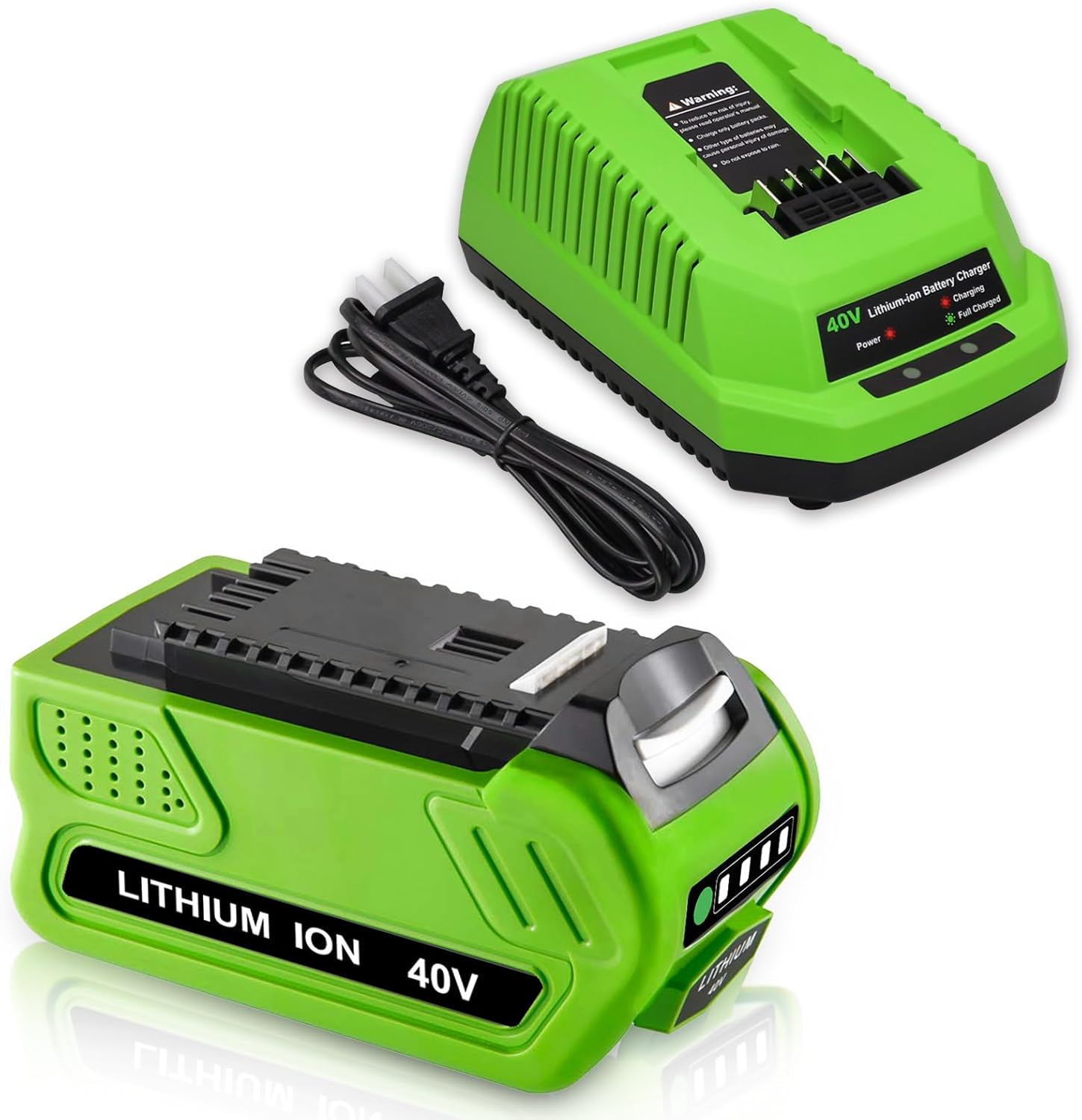 Amazon.com: 6.0Ah 40 Volt Lithium-ion Battery and Charger Replacement ...