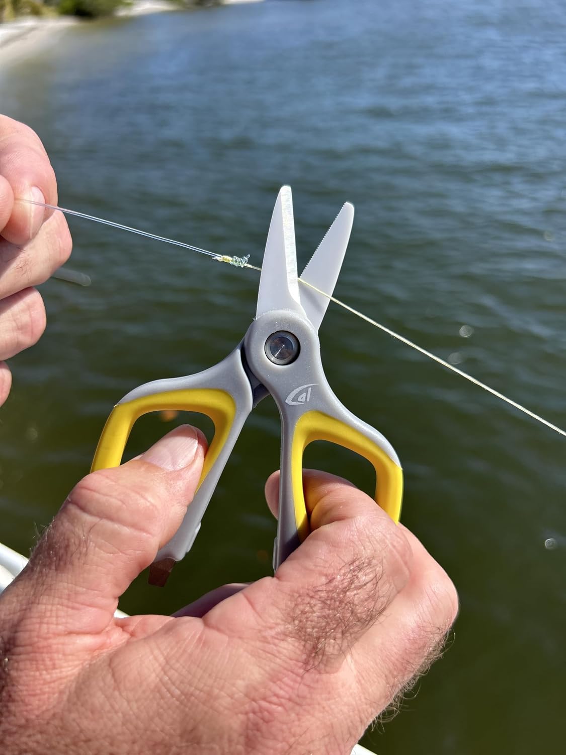 danco Fishing Ceramic Braid Scissor, Karl,Serrated Blades, Fishing Scissors for Braided Line, Non Slip Grip