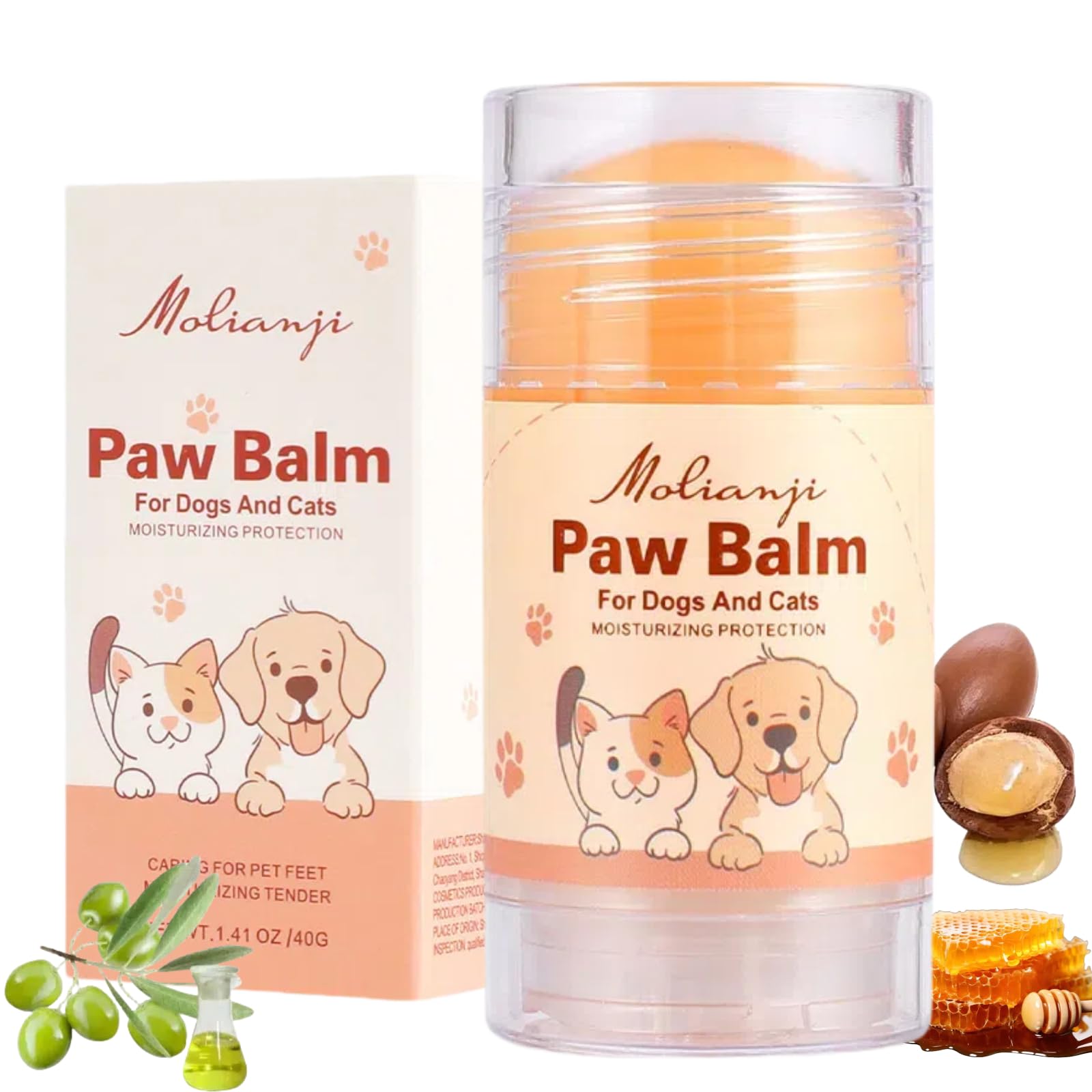 Steigullage Dog Paw&Nose Balm Lick Safe1.4oz(40g),All-Natural Ingredients Pets Paw Wax,Healing Moisturizer with Coconut Oil&Honey,for Dry Cracked Dog