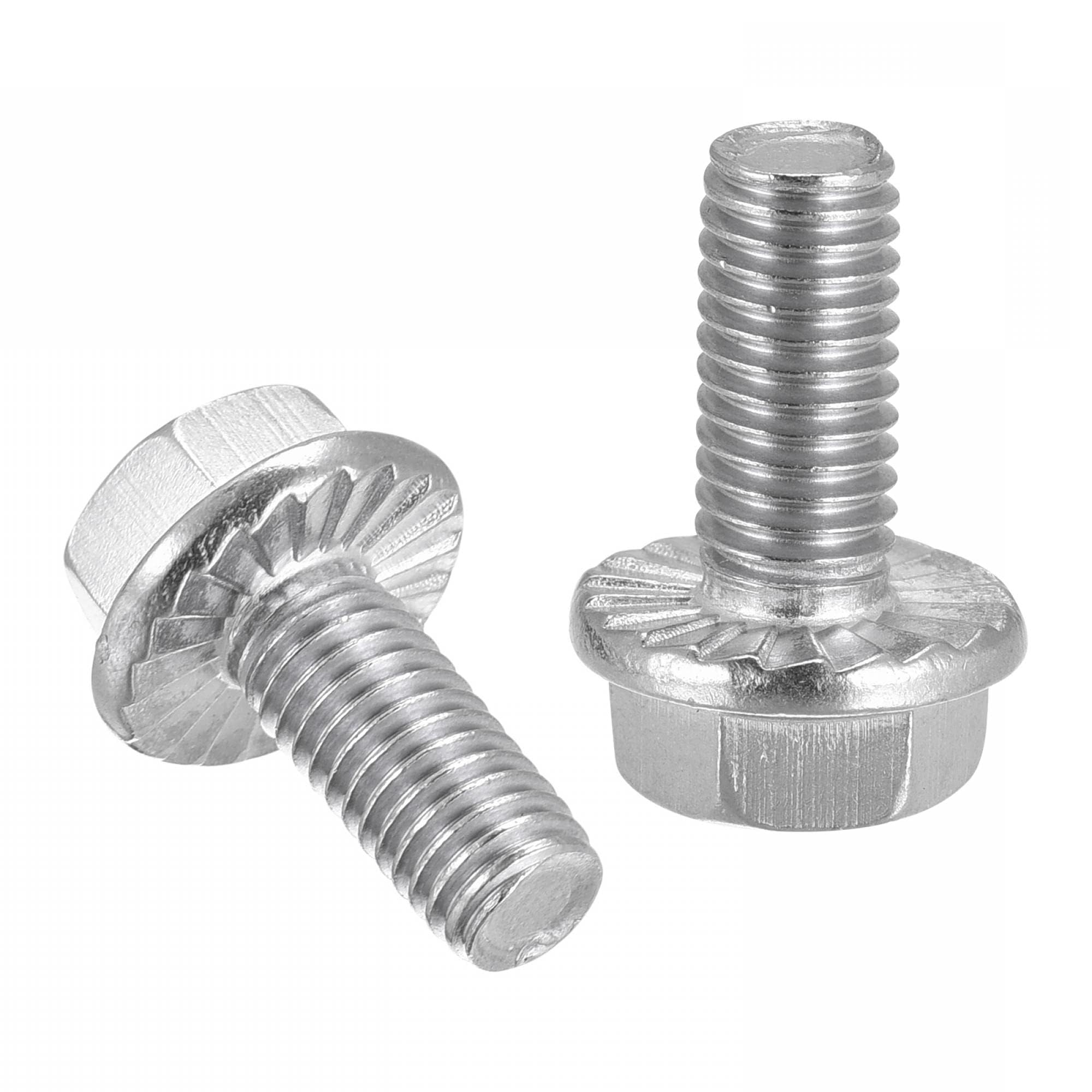 TA-VIGOR 5Pcs M8 x 18mm Hex Serrated Flange Bolts, 304 Stainless Steel Fully Threaded Metric Screws