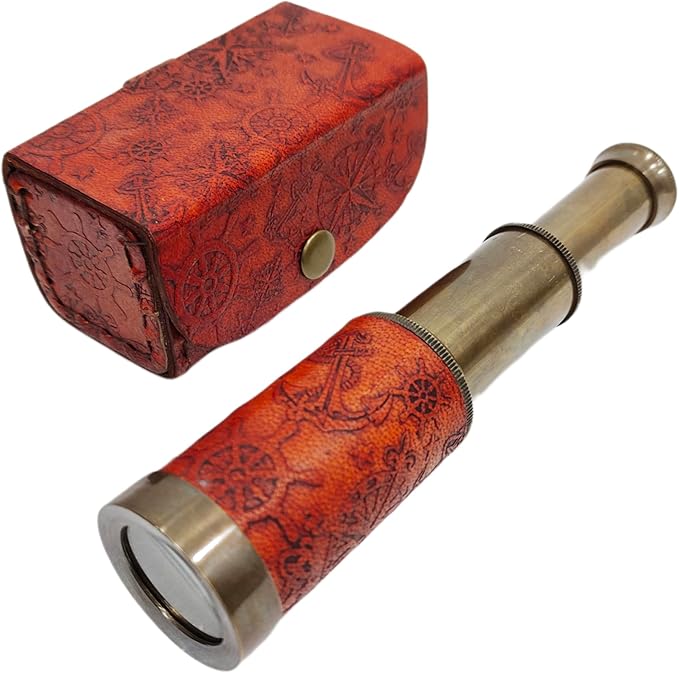 Telescopio Náutico de Latón 6 Pulgadas con Estuche de Cuero miniatura 6