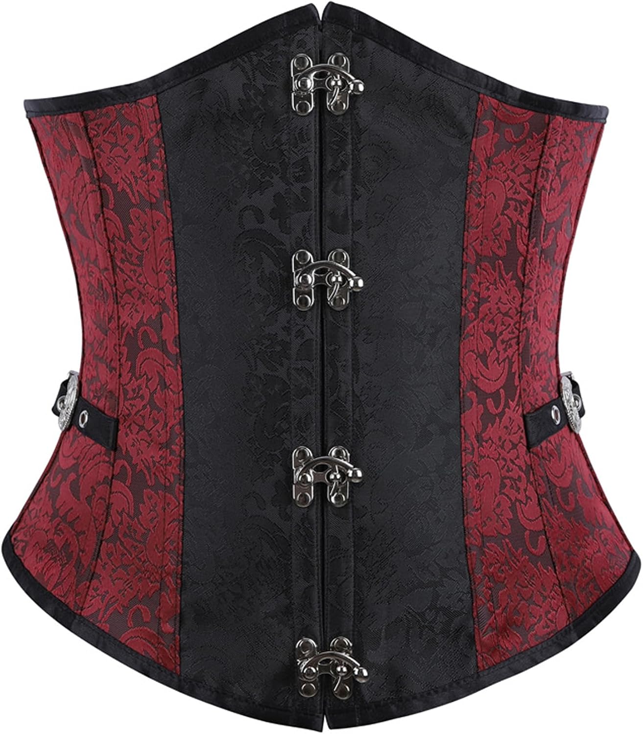 VEENDEO Steampunk Underbust Corset Brocade Waist Trainer Cincher Body Shaper Bustier Top