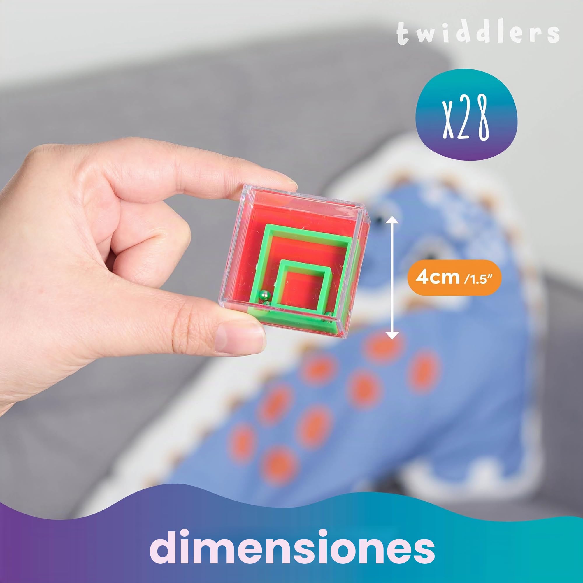 THE TWIDDLERS - 28 Mini Juegos de Rompecabezas para Niños - Rompecabezas en Forma de Cubo Regalar en Fiestas de Cumpleaños y Regalos Comunion para Invitados