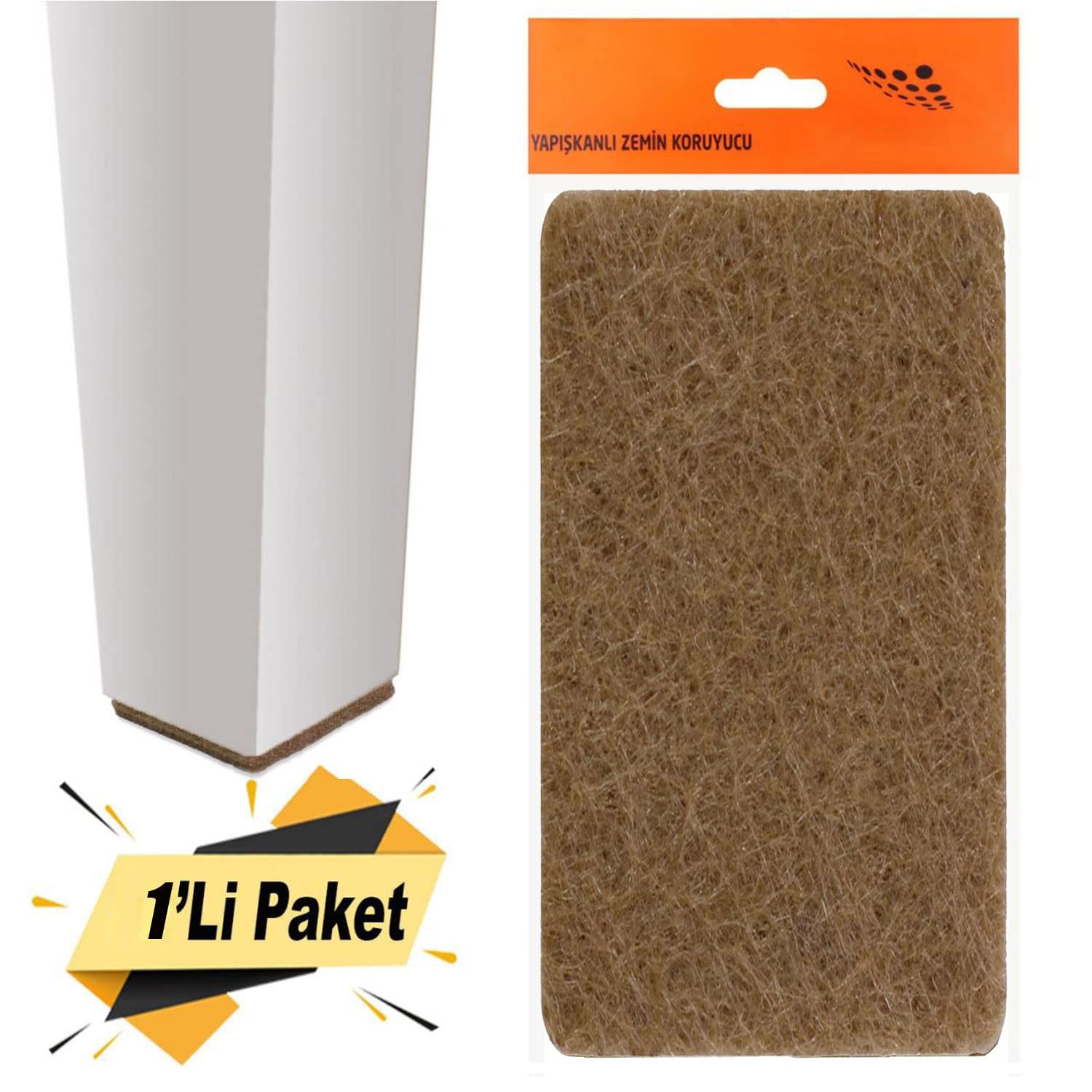 Badem10 Nobel Masa Sandalye Parke Zemin Koruyucu Keçe Yapışkanlı Dikdörtgen 240X120 mm