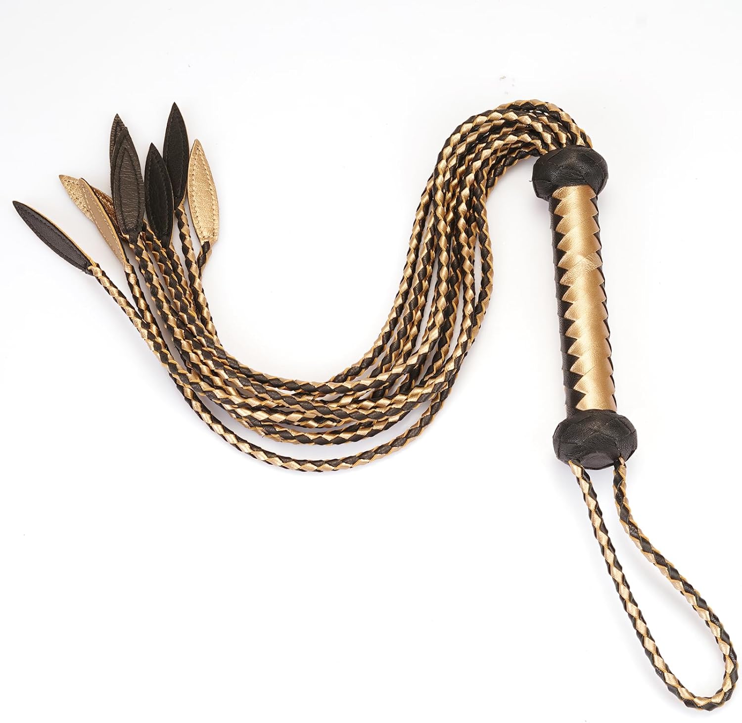 Cat O’Nine-Tails Peitsche aus echtem Leder, 22,9 cm Griff und 58,4 cm Schwanz, handgefertigte Premium-Peitsche, Reitpeitsche für Pferdetraining