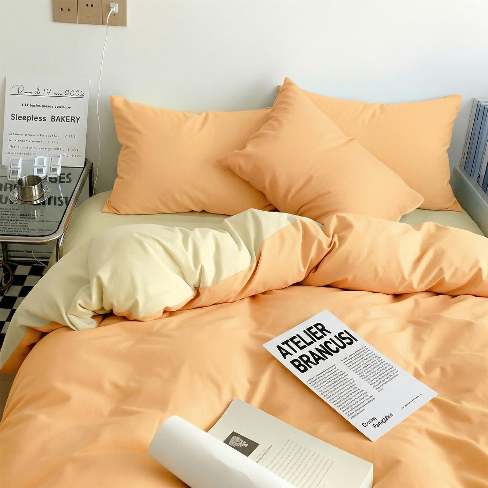 Vryxel Bedding Single Duvet Cover Set Bed Zipper Yellow 135×200CM — image 1