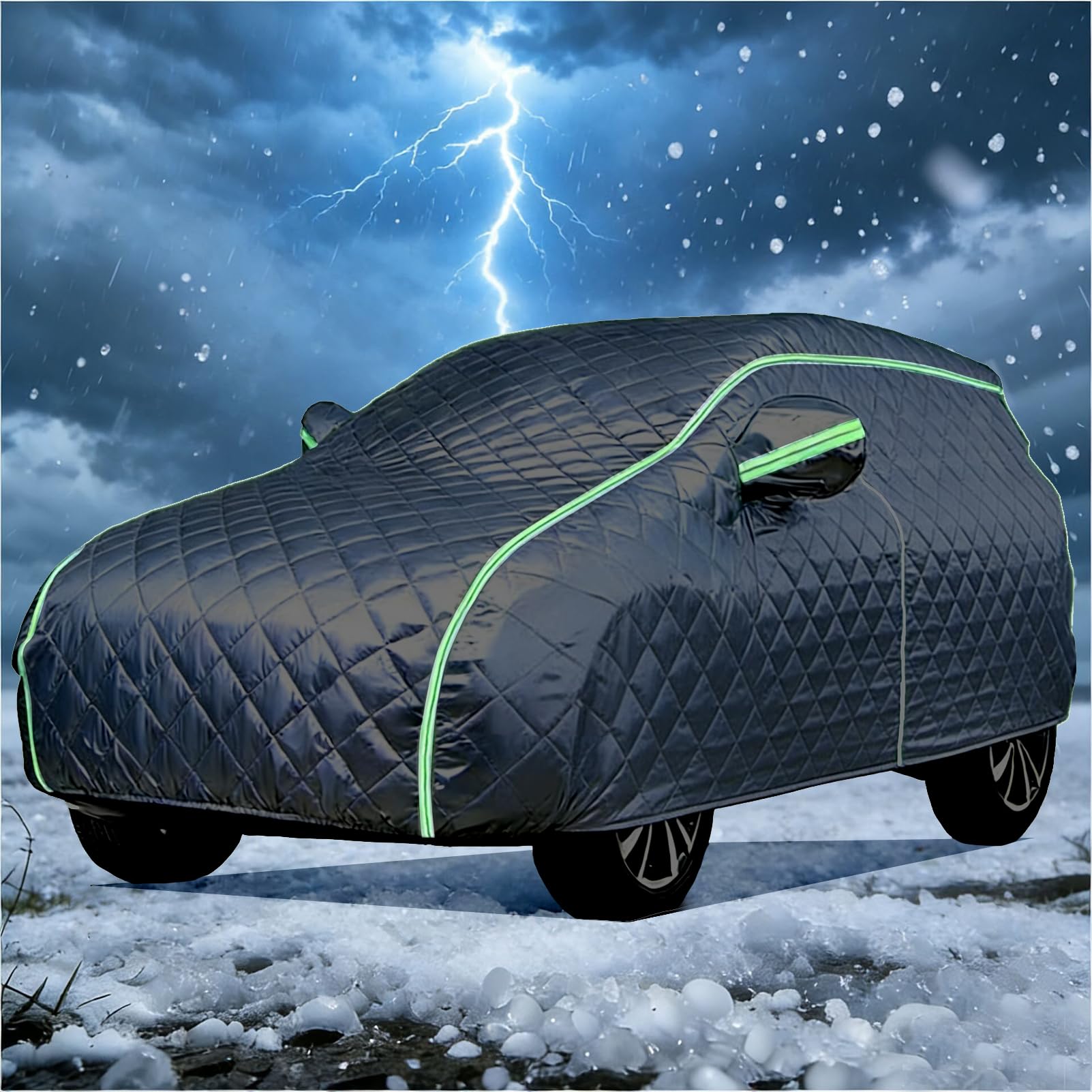 Bâche Anti-Grêle pour Citroën C5 Aircross 2018-2026, Housse de Protection Épaisse, 5 Couches en Coton Rembourré, Imperméable Anti-UV, Anti-Grêle Neige Gel, Anti-Rayures Poussière