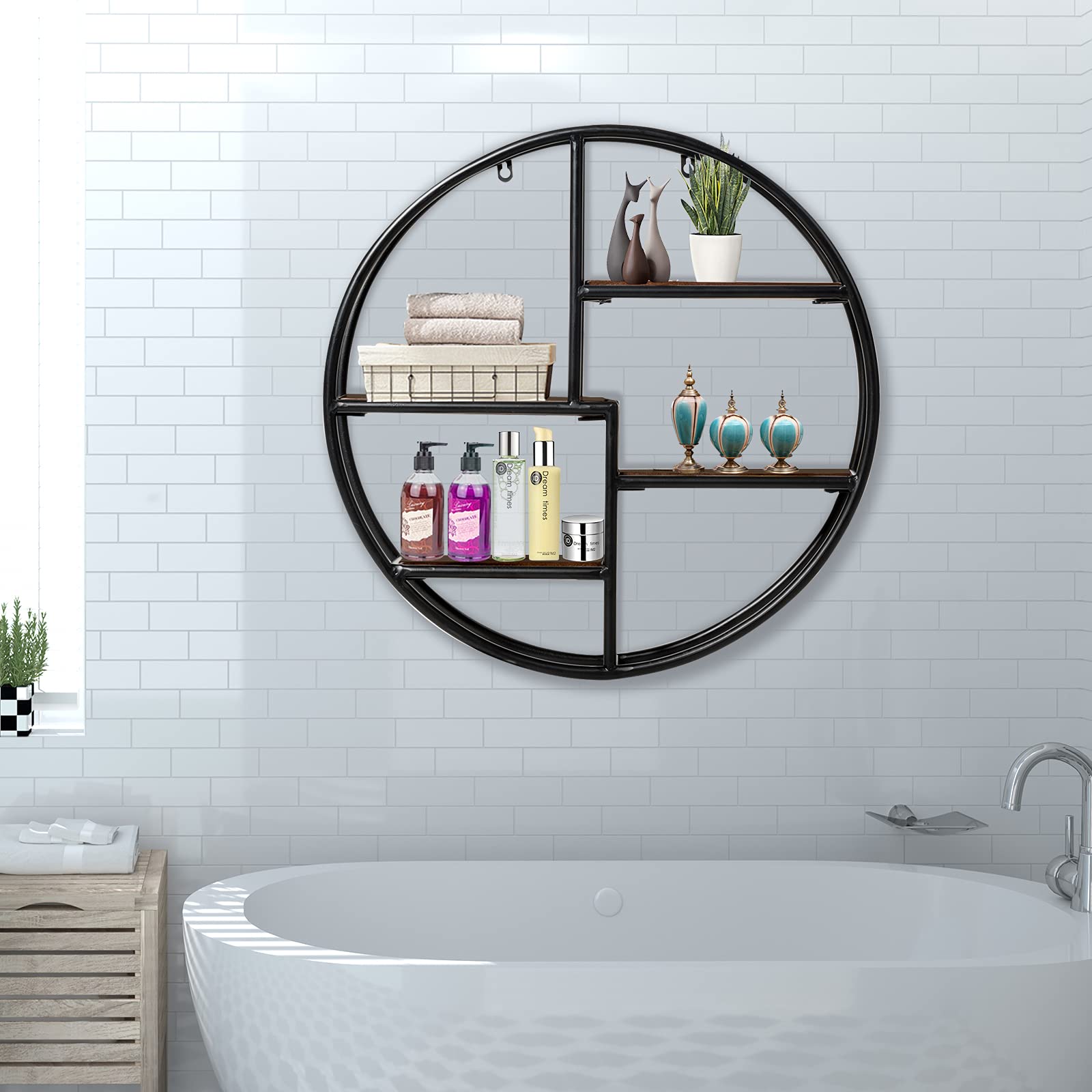 Wandrekken Round Drijvende Planken Wall Mounted, Wall Shelf for tv