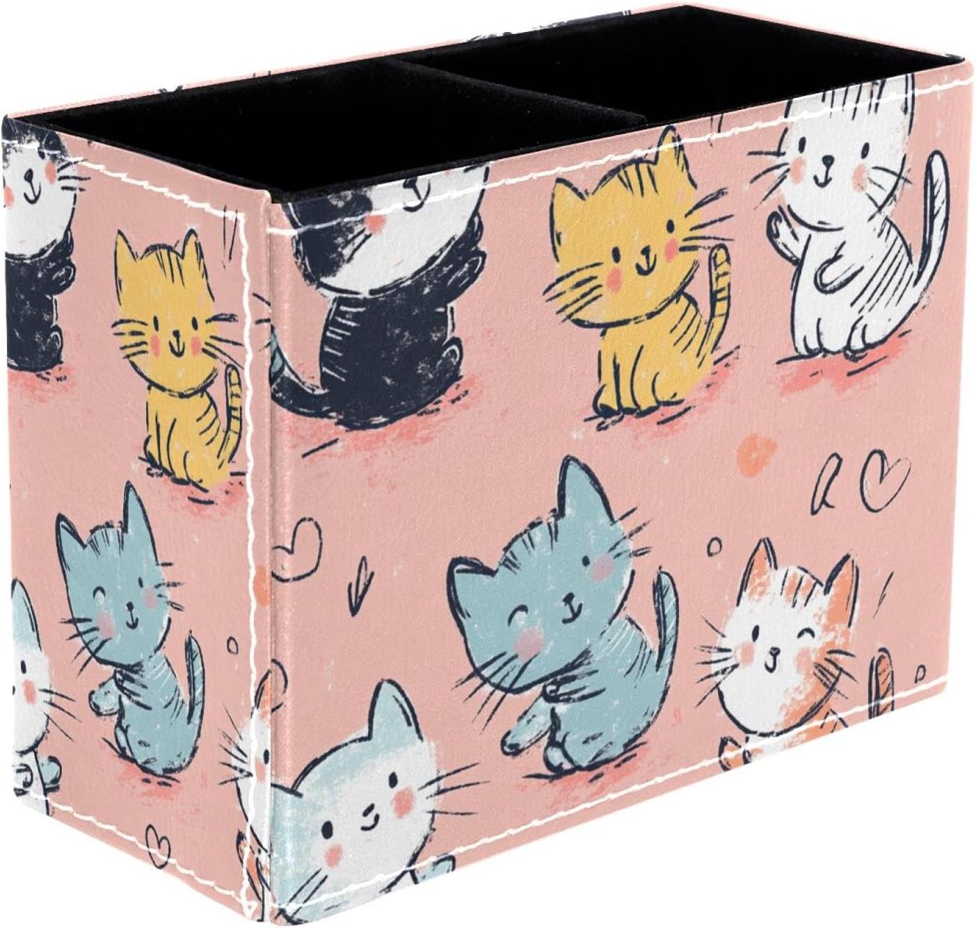 Pen Holder for Desk, Funny Cats Pencil Organizer Makeup Brush Holder, Office Decor and Desk Accessories, Office Organization, Teacher Supplies