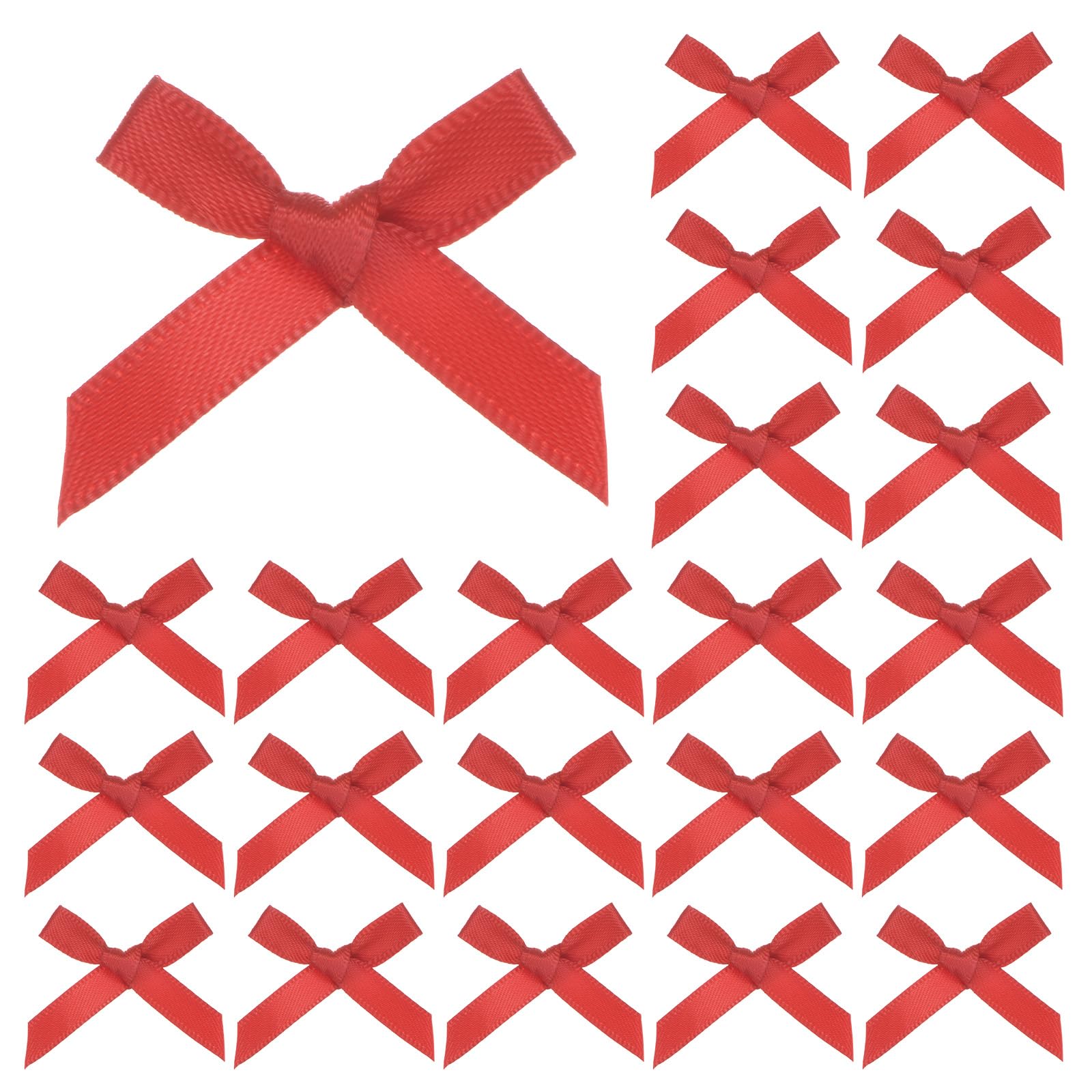 M METERXITY 50-Pezzi Mini Fiocco di Nastro Artigianale 2,5x2,5cm Nastro di Raso a Quadretti Boutique per Artigianato Fai da Te/Borse Regalo/Matrimonio /Compleanno/Festa/Natale [Rosa