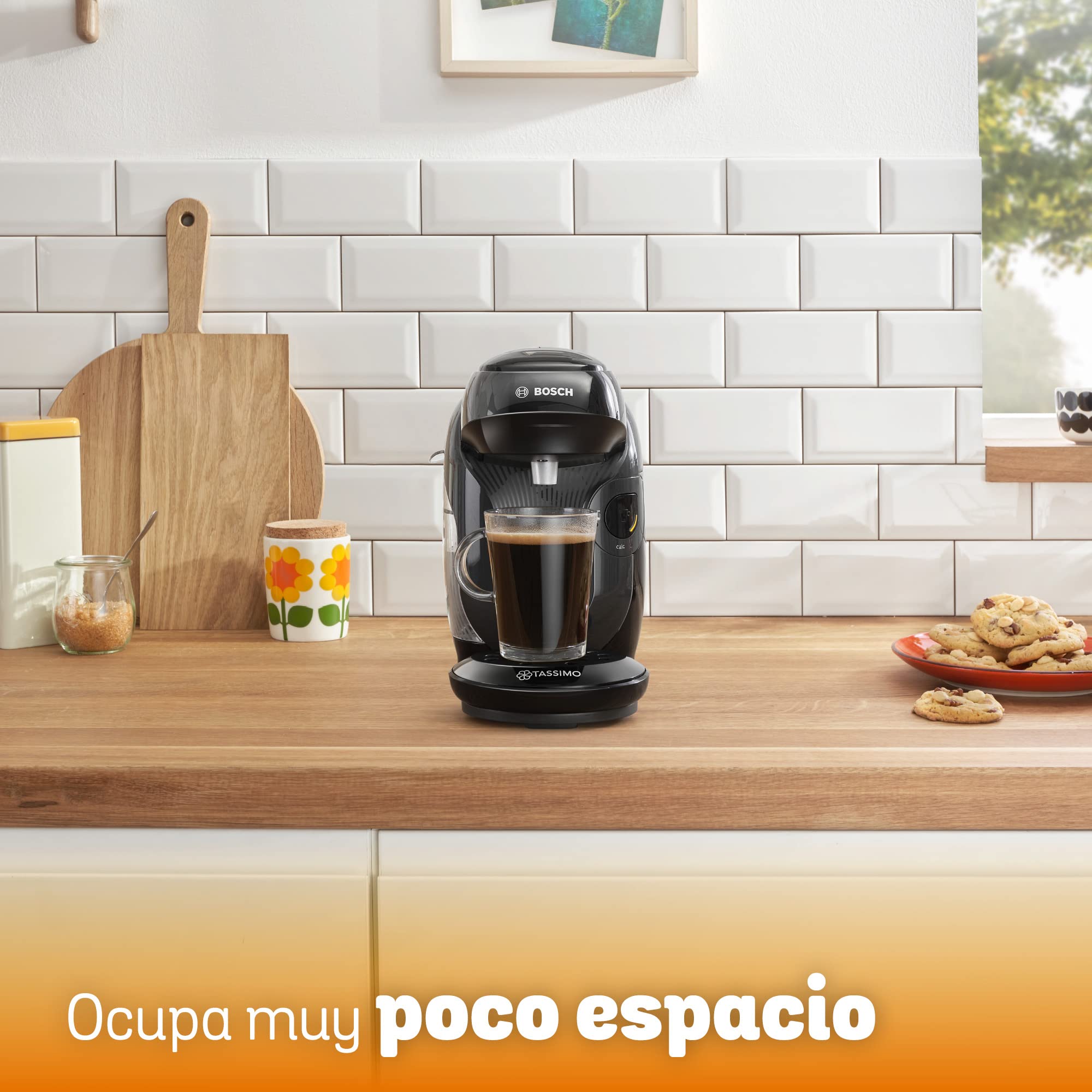 BOSCH máquina multibebida TASSIMO STYLE, TAS1102, hasta 70 bebidas, OneTouch, servicio individual, tamaño compacto, INTELLIBREW, negro