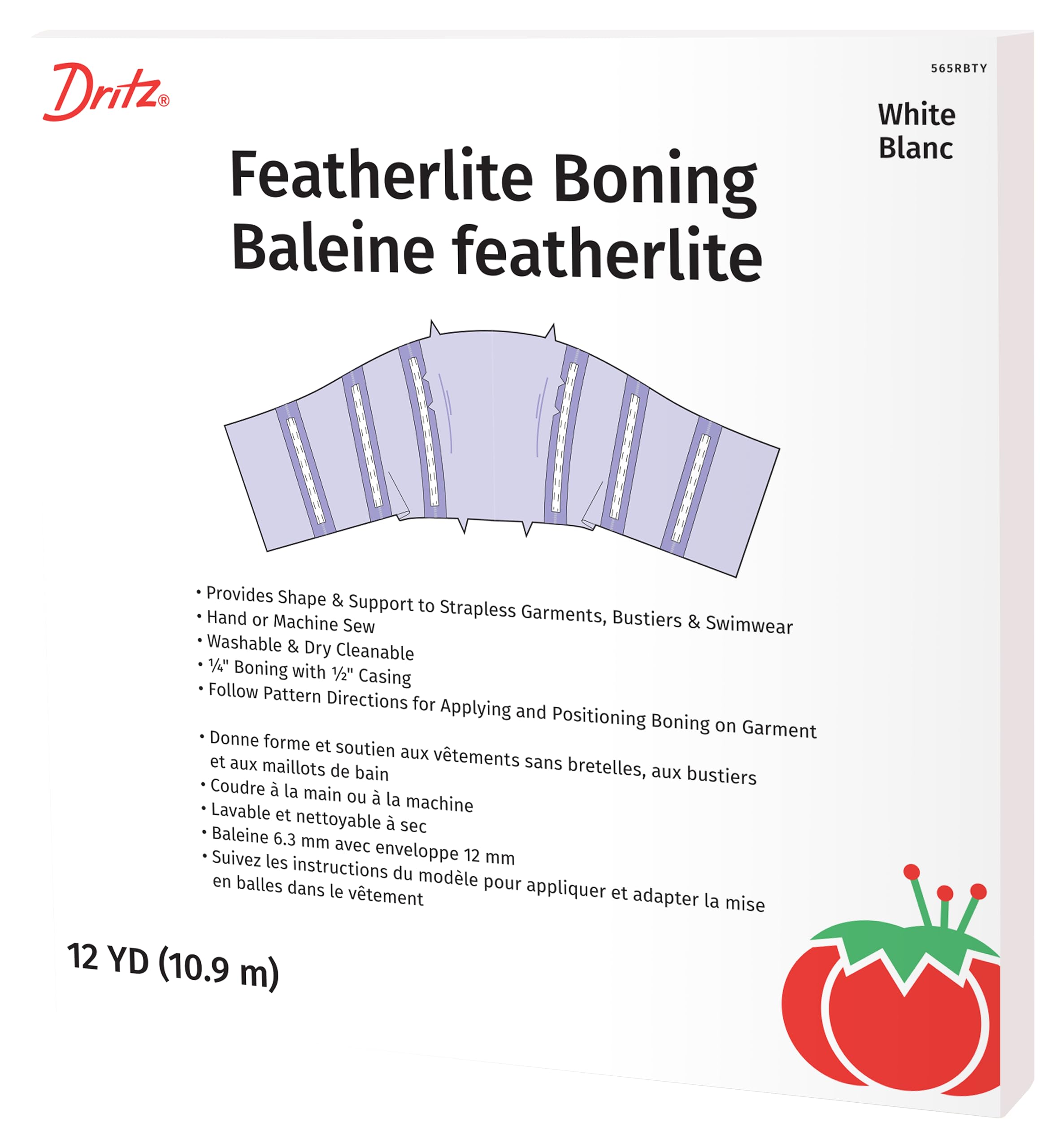 Dritz 12 yd Featherlite Boning, White
