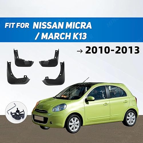 Miniatura 2 de Para Nissan Micra/Marzo K13 2010-2013, Delantero Trasero Coche Flaps Guardabarros