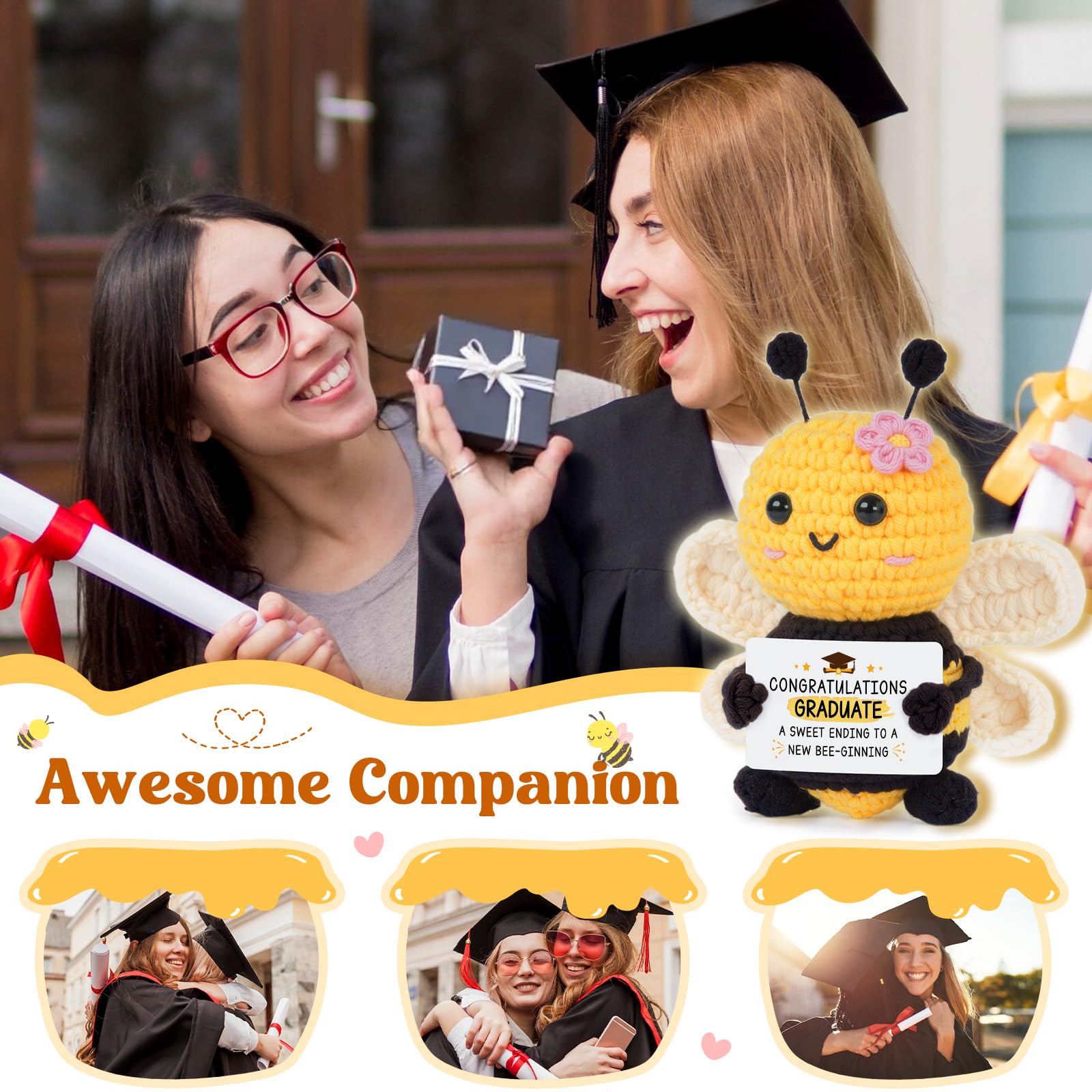 Graduation Gifts for Her, Unique Graduation Gifts for Graduate, Colleage University Graduate Present for Daughter, Student, Friends Classmate - Home Collectible Decor Crochet Bee