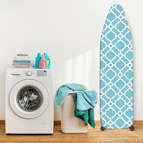 Miniatura 7 de Funda y almohadilla para tabla de planchar, tamaño estándar de 15 x 54 pulgadas, funda de repuesto para tabla de hierro de 4 capas extra gruesa,