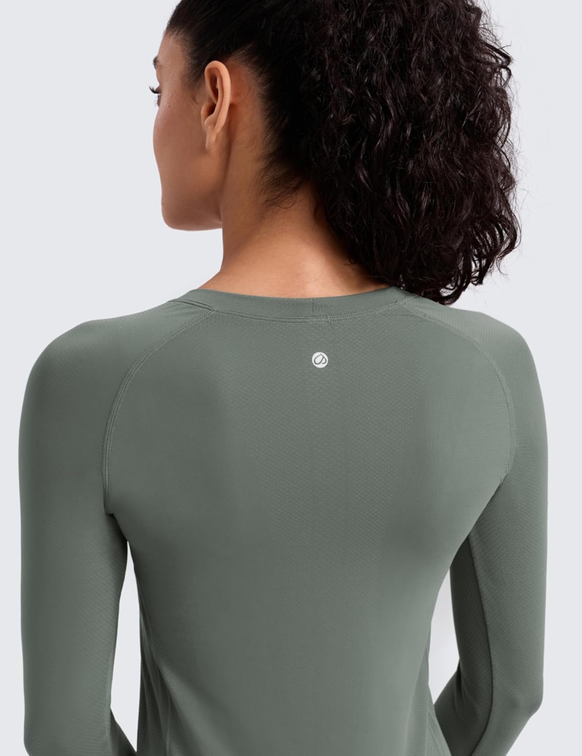 CRZ YOGA Seamless Long Sleeve Shirts for Women Hip Length - Workout Athletic Running Gym Yoga Tops Breathable Crewneck Tshirt
