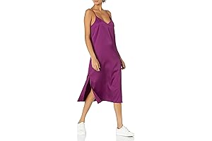 Women's Ana Silky V-Neck Midi Slip Dress: Plus Size Perfection