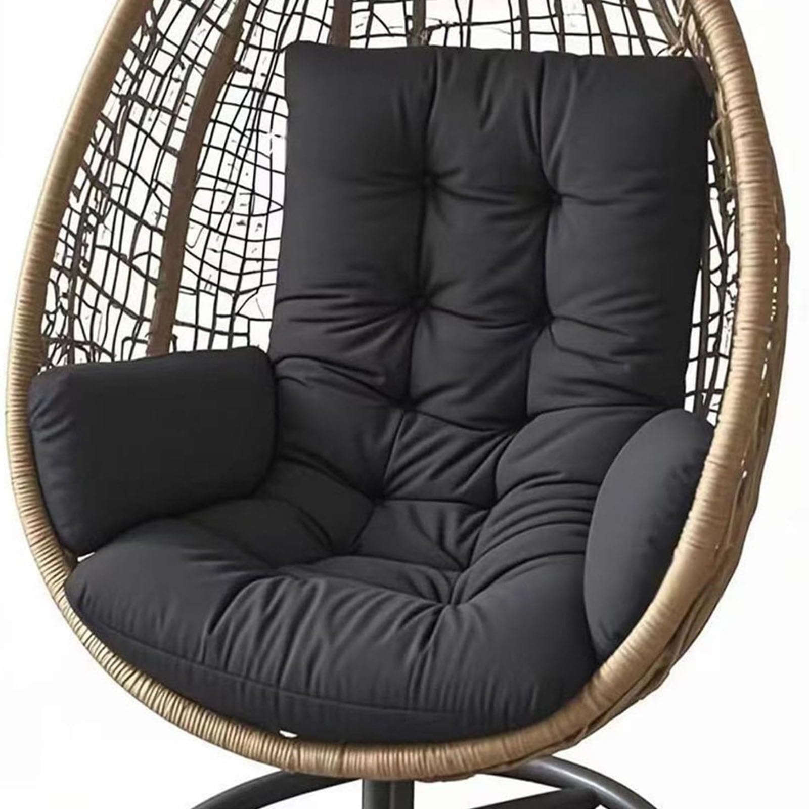 Outdoor Hanging Chair Cushion, Garden Cushion for Hanging Swing Hanging Basket Seat Cushion Washable Rocking Chair Hammock Seat Cushion for Hanging Basket Seat Cushion,black